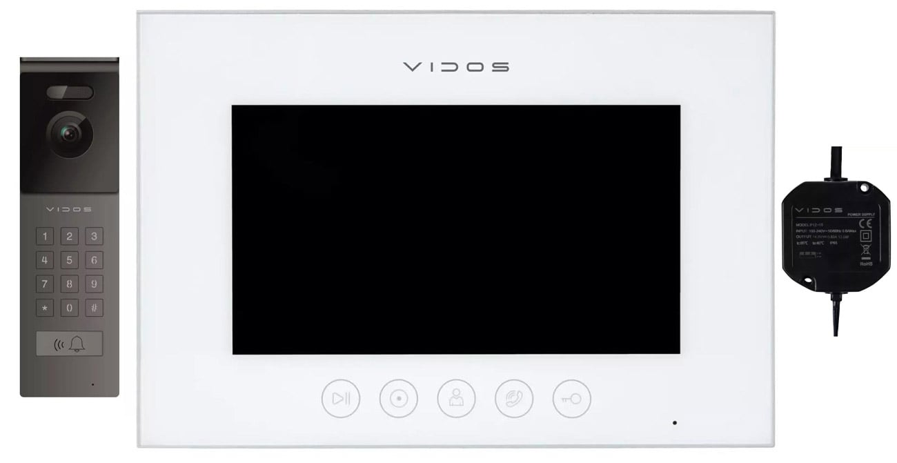 Vidos Zestaw analogowy AHD WiFi X S12D + M10WX + Zasilacz Domofony i